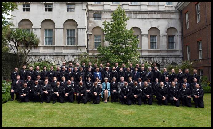 . 14 07 2016. London, United Kingdom. Prime Minister- Police Bravery Awards. The Prime Minister Theresa May host a reception for the Police Bravery Award in the Garden of No10 Downing Street.  xAndrewxParsonsx xi-Imagesx IIM-13174-0008