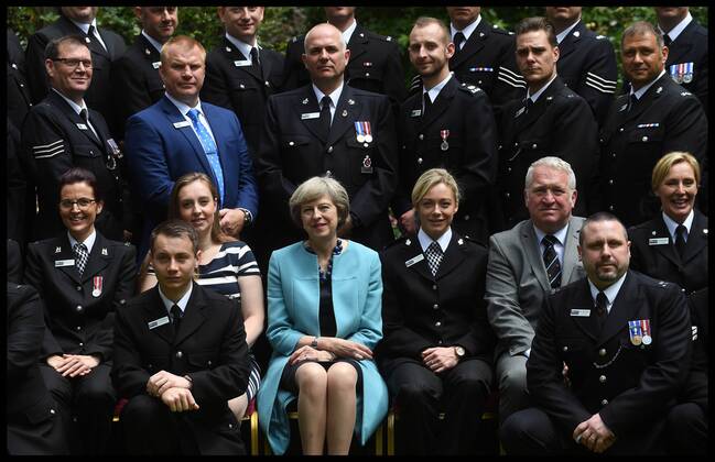 . 14 07 2016. London, United Kingdom. Prime Minister- Police Bravery Awards. The Prime Minister Theresa May host a reception for the Police Bravery Award in the garden of No10 Downing Street.  xAndrewxParsonsx xi-Imagesx IIM-13174-0014