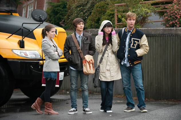 RELEASE DATE: June 30, 2010. MOVIE TITLE: The Twilight Saga: Eclipse. STUDIO: Summit Entertainment. PLOT: As a string of mysterious killings grips Seattle, Bella, whose high school graduation is fast approaching, is forced to choose between her love for vampire Edward and her friendship with werewolf Jacob. PICTURED: ANNA KENDRICK as Jessica with CHRISTIAN SERRATOS as Angela, JUSTIN CHON as Eric and MICHAEL WELCH as Mike. - ZUMAg90_