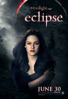 RELEASE DATE: June 30, 2010. MOVIE TITLE: The Twilight Saga: Eclipse. STUDIO: Summit Entertainment. PLOT: As a string of mysterious killings grips Seattle, Bella, whose high school graduation is fast approaching, is forced to choose between her love for vampire Edward and her friendship with werewolf Jacob. PICTURED: Movie poster. - ZUMAg90_