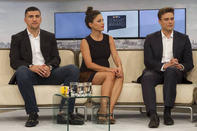 Marco Huck, Nazan Eckes ( schwanger 7.Monat) und Constantin Schreiber - Preisverleihung des RTL Com. mit Award auf der IFA in Berlin am 07.09.2016. RTL COM.MIT AWARD