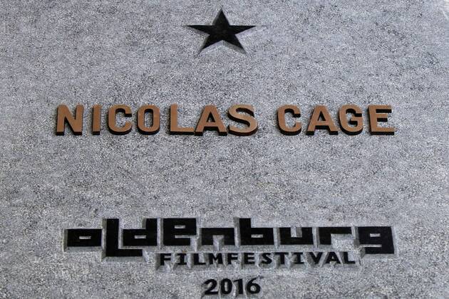Nicolas Cage erhält einen Stern auf dem OLB-Walk of Fame auf dem 23. Internationalen Filmfest Oldenburg. Oldenburg, 16.09.2016 Foto:xgbrcix xFuturexImage