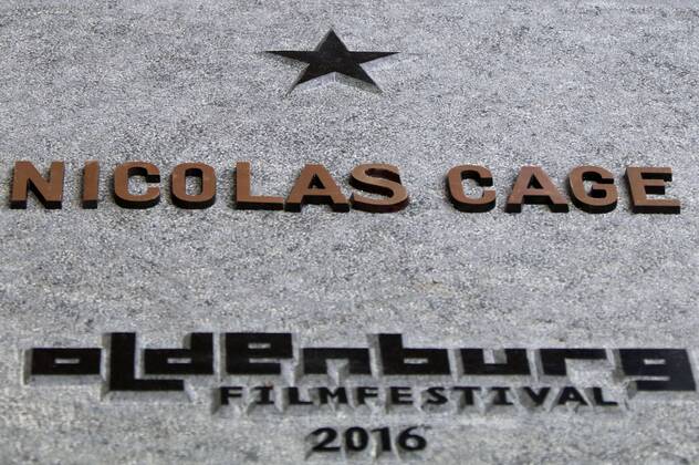 Nicolas Cage erhält einen Stern auf dem OLB-Walk of Fame auf dem 23. Internationalen Filmfest Oldenburg. Oldenburg, 16.09.2016 Foto:xgbrcix xFuturexImage