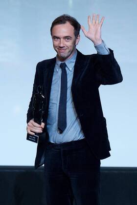 David Dewaele from Soulwax pictured during the award ceremony of the Ensors Flemish film prizes on the closing day of the tenth edition of the Oostende Film festival, Friday 16 September 2016.  NICOLASxMAETERLINCK 04933609