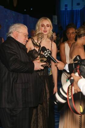 George R. R. Martin and Sophie Turner 68TH EMMY HBO AFTER PARTY West Hollywood Chris Hatcher PicturePerfect