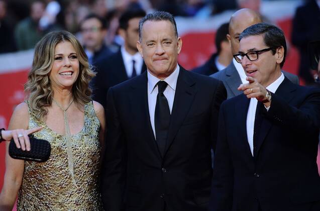 Filmfest in Rom - roter Teppich für den Preis für das Lebenswerk October 13, 2016 - Rome, Italy - American actor TOM HANKS and his wife on the red carpet at Rome Film Festival 2016 at Audiutorium in Rome. Rome Italy - ZUMAi15_
