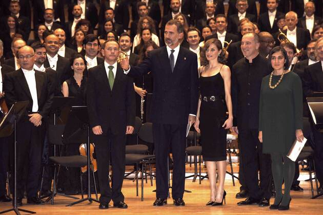 Oviedo. King Felipe and Queen Letizia attending a concert the day before the Princess of Asturias awards  JuanxRuizxBezos