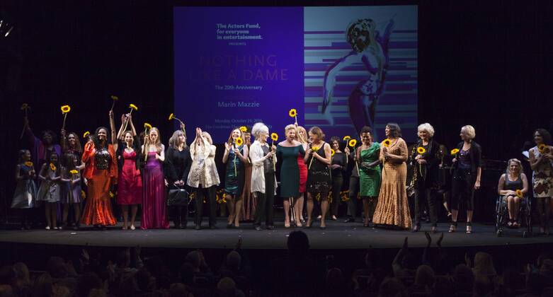 US: Nothing Like A Dame Curtain call for Nothing like a dame benefit actors fund women health and honor Marin Mazzie with Phyllis Newman Dame award  LevxRadin