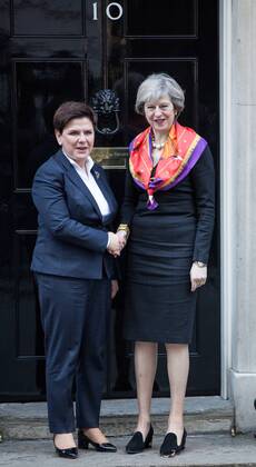 November 28, 2016 - London, London, UK - London, UK. British Prime Minister Theresa May meets Polish Prime Minister Beata Sydlo in Downing Street. London UK - ZUMAl94_ 20161128_zaf_l94_016