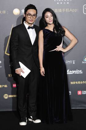 BEIJING, CHINA - DECEMBER 07: Diving couple Qin Kai and He Zi pose on the red carpet of the 13th Man At His Best Award at the Worker s Stadium on December 7, 2016 in Beijing, China.  CFP496717250