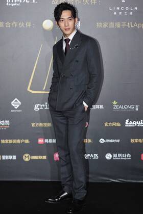 BEIJING, CHINA - DECEMBER 07: Actor Jing Boran poses on the red carpet of the 13th Man At His Best Award at the Worker s Stadium on December 7, 2016 in Beijing, China.  CFP496717279