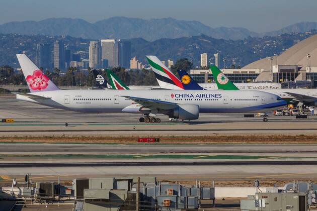 USA, United States of America, California, Los Angeles, 21.10.2016: Los Angeles International Airport, China Airlines Boeing 777-36N(ER), Registration: B18055