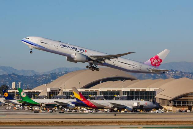 USA, United States of America, California, Los Angeles, 21.10.2016: Los Angeles International Airport, China Airlines Boeing 777-36N(ER), Registration: B18055