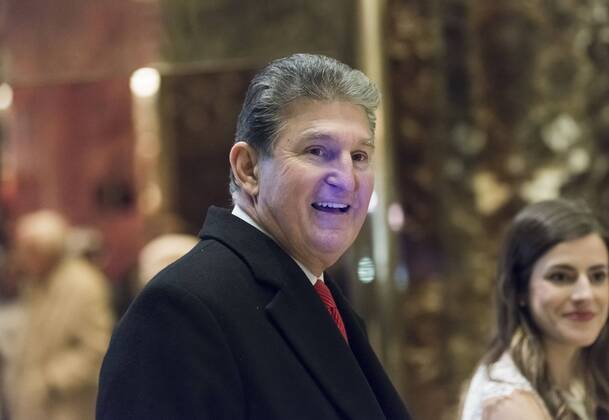 December 12, 2016 - New York, New York, United States of America - United States Senator Joe Manchin (Democrat of West Virginia) is seen in the lobby of Trump Tower in New York, NY, USA upon his arrival for a meeting with President-elect Trump on December 12, 2016. .Credit: Pool via CNP New York United States of America - ZUMAs152 20161212_zaa_s152_001