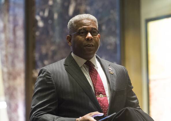 December 12, 2016 - New York, New York, United States of America - Former United States Representative and Retired Lt. Colonel Allen West (Republican of Florida) is seen in the lobby of Trump Tower in New York, NY, USA upon his arrival on December 12, 2016. .Credit: Pool via CNP New York United States of America - ZUMAs152 20161212_zaa_s152_004