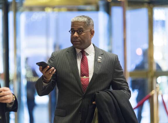 December 12, 2016 - New York, New York, United States of America - Former United States Representative and Retired Lt. Colonel Allen West (Republican of Florida) is seen in the lobby of Trump Tower in New York, NY, USA upon his arrival on December 12, 2016. .Credit: Pool via CNP New York United States of America - ZUMAs152 20161212_zaa_s152_012