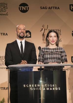 December 14, 2016 - West Hollywood, California, U.S - Common and Sophia Bush at the 23rd Annual Screen Actors Guild Awards Nominations announcement at the Pacific Design Center on Wednesday, December 14, 2016 in West Hollywood, California. West Hollywood U.S. - ZUMAp124 20161214_zaa_p124_002