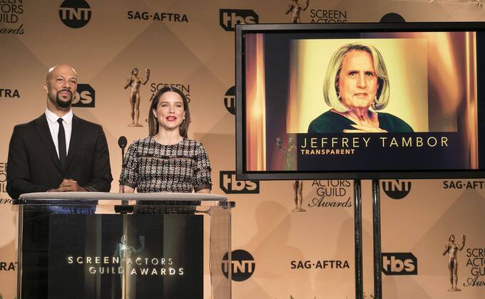 December 14, 2016 - West Hollywood, California, U.S - Common and Sophia Bush at the 23rd Annual Screen Actors Guild Awards Nominations announcement at the Pacific Design Center on Wednesday, December 14, 2016 in West Hollywood, California. Outstanding Performance by a Male Actor in a Comedy Series, JEFFREY TAMBOR Maura Pfefferman Ã¢â‚¬ TRANSPARENT West Hollywood U.S. - ZUMAp124 20161214_zaa_p124_075