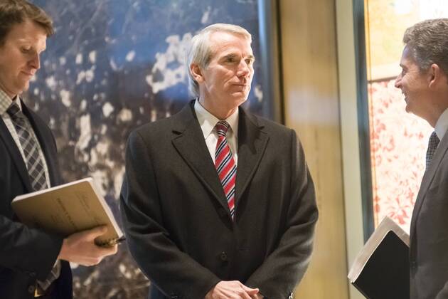December 14, 2016 - New York, New York, United States of America - United States Senator Robert Portman (Republican of Ohio) is seen upon his arrival at Trump Tower in New York, NY, USA on December 14, 2016. .Credit: Pool via CNP New York United States of America - ZUMAs152 20161214_zaa_s152_022