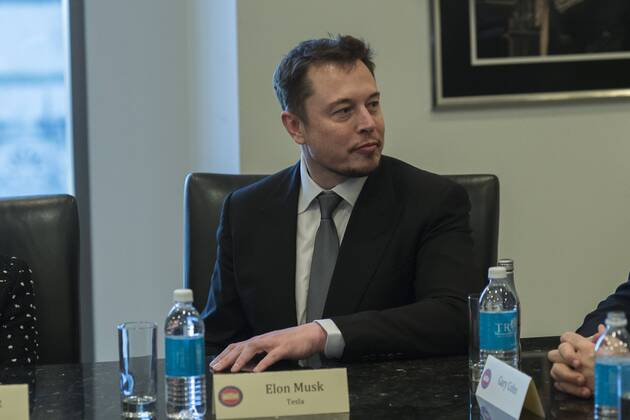 December 14, 2016 - New York, New York, United States of America - Tesla CEO Elon Musk is seen in attendance at a meeting of technology chiefs in the Trump Organization conference room at Trump Tower in New York, NY, USA on December 14, 2016. . New York United States of America - ZUMAs152 20161214_zaa_s152_036