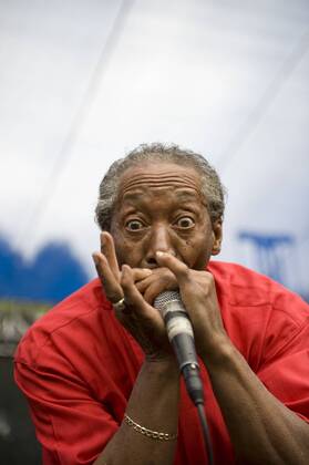 May 24, 2008 - Santa Cruz, California, USA - Harmonica player WILLIE BIG EYES SMITH performs live at the 16th annual Santa Cruz Blues Festival  - ZUMAb18_ 20080524_sha_b18_261