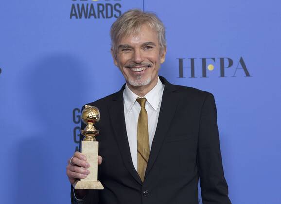 January 8, 2017 - Beverly Hills, California, U.S - After winning the category of BEST PERFORMANCE BY AN ACTOR IN A TELEVISION SERIES ? DRAMA for his role in Goliath, actor Billy Bob Thornton poses backstage in the press room with his Golden Globe Award at the 74th Annual Golden Globe Awards at the Beverly Hilton in Beverly Hills, CA on Sunday, January 8, 2017. Beverly Hills U.S. - ZUMAp124 20170108_zaa_p124_035