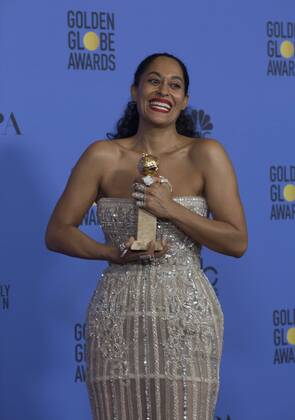 January 8, 2017 - Beverly Hills, California, U.S - After winning the category of BEST PERFORMANCE BY AN ACTRESS IN A TELEVISION SERIES ? COMEDY OR MUSICAL for her role in Black-ish, actress Tracee Ellis Ross poses backstage in the press room with her Golden Globe Award at the 74th Annual Golden Globe Awards at the Beverly Hilton in Beverly Hills, CA on Sunday, January 8, 2017. Beverly Hills U.S. - ZUMAp124 20170108_zaa_p124_038