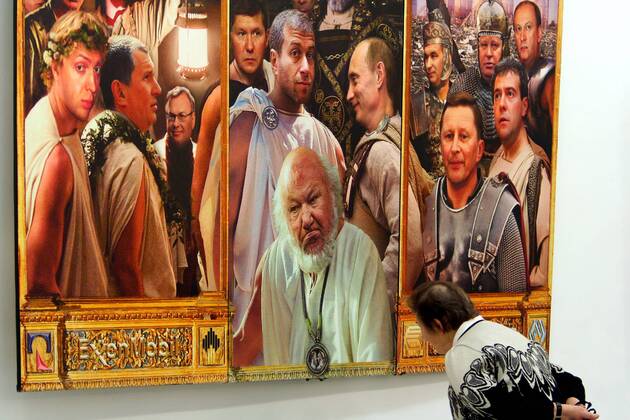 Apr 26, 2007 - Moscow, Russia - Ex-Russian President Boris Yeltsin has died at age 76. Yeltsin became Russia s first democratically elected president after Mikhail Gorbachev resigned as Soviet leader in December 1991. PICTURED: JAN 16, 2007, Moscow - Exhibition of russian artist Andrei Budaev s works.Vladimir Putin, Roman Abramovich, Viktor Vekselberg, Boris Yeltsin (in the centre) ; Sergei Ivanov, Dmitri Medvedev, Nikolai Patrushev(right). - ZUMAx01_ 20070426_rua_x01_603