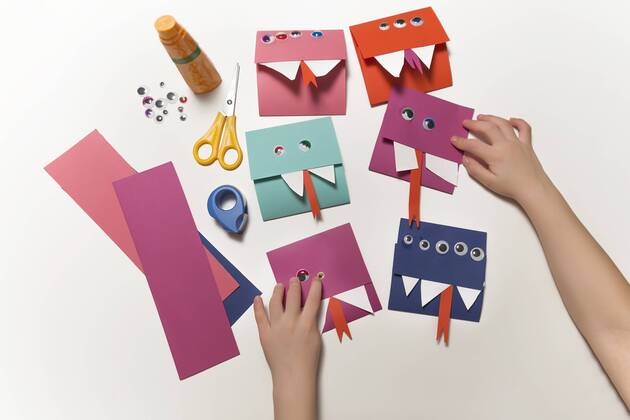 Home-made monster invitation cards model released Symbolfoto  MFF03451