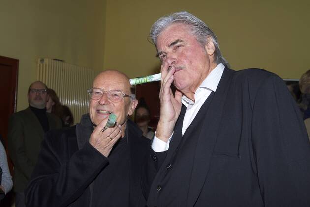 Volker Schlöndorff und Peter Simonischek bei der Verleihung vom Ernst-Lubitsch-Preis 2017 im Kino Babylon. Berlin, 29.01.2017 Foto:xC.xBehringx xFuturexImage