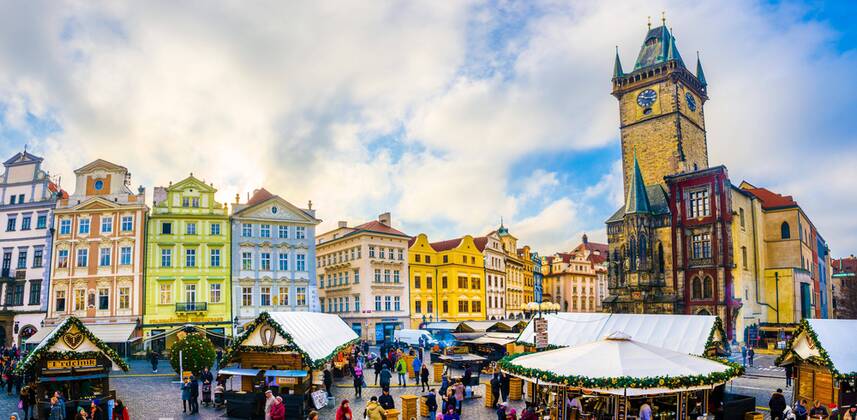 Altstädter Rathaus, Weihnachtsmarkt auf dem Altstädter Ring, Altstadt, Prag, Böhmen, Tschechien, Europa Copyright: imageBROKER/ValentinxWolf iblvfw04480684