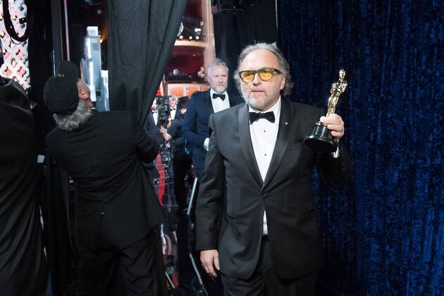 Feb 26, 2017 - Hollywood, California, U.S - Christopher Nelsoni and ALESSANDRO BERTOLAZZI backstage after accepting the Oscar® for Achievement in makeup, for work on Suicide Squad during the live ABC Telecast of The 89th Oscars® at the Dolby® Theatre in Hollywood, CA on Sunday, February 26, 2017. Hollywood U.S - ZUMAz03_ 20170226_sho_z03_541 Copyright: xRichardxHarbaughx