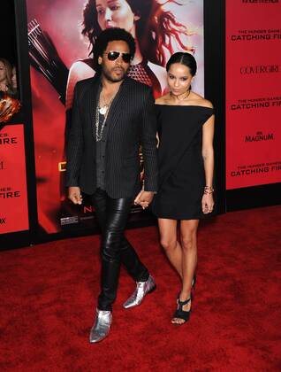 Nov. 18, 2013 - Los Angeles, CA lifornia, U.S. - Lenny Kravitz & Zoe Kravitz arrives for the premiere of the film The Hunger Games: Catching Fire at the Nokia theater. - ZUMAo05_ 20131118_zaf_o05_025 Copyright: xLisaxO Connorx