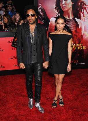 Nov. 18, 2013 - Los Angeles, CA lifornia, U.S. - Lenny Kravitz & Zoe Kravitz arrives for the premiere of the film The Hunger Games: Catching Fire at the Nokia theater. - ZUMAo05_ 20131118_zaf_o05_026 Copyright: xLisaxO Connorx