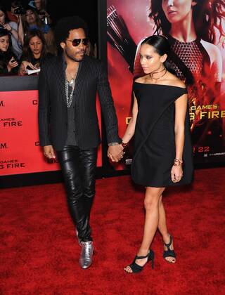 Nov. 18, 2013 - Los Angeles, CA lifornia, U.S. - Lenny Kravitz & Zoe Kravitz arrives for the premiere of the film The Hunger Games: Catching Fire at the Nokia theater. - ZUMAo05_ 20131118_zaf_o05_030 Copyright: xLisaxO Connorx