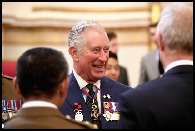 . 14 03 2017. London, United Kingdom. The Royal Gurkha service medals. Prince Charles, Prince of Wales attends a medal presentation for The Royal Gurkha Rifles at Buckingham Palace on March 14, 2017 in London, England. 2017 marks the 40th anniversary of The Prince Of Wales as Colonel-in-Chief of The Royal Gurkha Rifles  xi-Imagesx xPoolx IIM-14660-0041