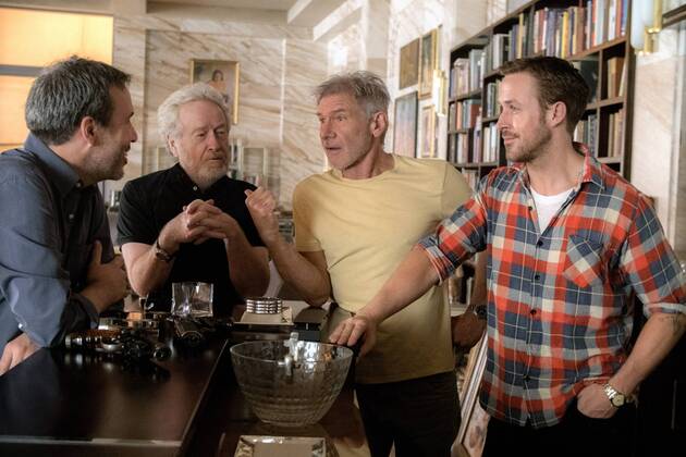 RELEASE DATE: October 6, 2017 TITLE: Blade Runner 2049 STUDIO: DIRECTOR: Denis Villeneuve PLOT: Thirty years after the events of the first film, a new blade runner, LAPD Officer K (Ryan Gosling), unearths a long-buried secret that has the potential to plunge what s left of society into chaos. K s discovery leads him on a quest to find Rick Deckard (Harrison Ford), a former LAPD blade runner who has been missing for 30 years STARRING: Denis Villeneuve, Ridley Scott, Harrison Ford, Ryan Gosling on set. (Credit: © Entertainment Pictures ZUMAPRESS.com) Budapest Hungary - ZUMAg90_ 20170331_shx_g90_663 Copyright: xColumbiaxPicturesx