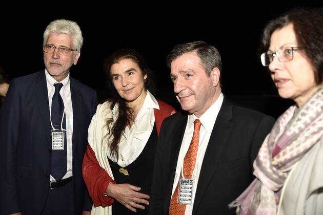 06.04.2017 xkhx, Athen Impressionen, documenta 14 Athen Mayors of Athens Giorgos Kaminis und Oberbürgermeister Kassel Bertram Hilgen und Ehefrau Margit Berghof