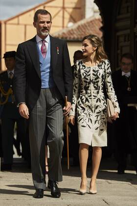 April 20, 2017 - Alcala De Henares, Madrid, Spain - King Felipe VI of Spain, Queen Letizia of Spain attended Cervantes Award to Eduardo Mendoza at the Alcala de Henares University on April 20, 2017 in Alcala de Henares, near of Madrid, Spain Alcala De Henares Spain  - ZUMAg15_ 20170420_zaf_g15_003 Copyright: xJackxAbuinx