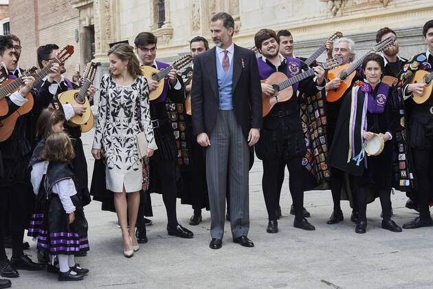 April 20, 2017 - Alcala De Henares, Madrid, Spain - King Felipe VI of Spain, Queen Letizia of Spain attended Cervantes Award to Eduardo Mendoza at the Alcala de Henares University on April 20, 2017 in Alcala de Henares, near of Madrid, Spain Alcala De Henares Spain  - ZUMAg15_ 20170420_zaf_g15_059 Copyright: xJackxAbuinx
