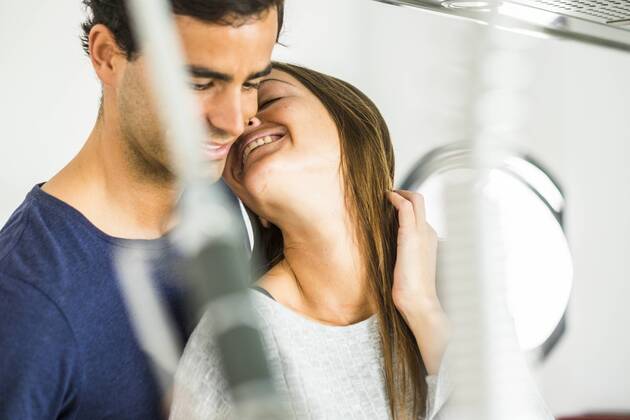 Young couple in love at home model released Symbolfoto property released  SIPF01542