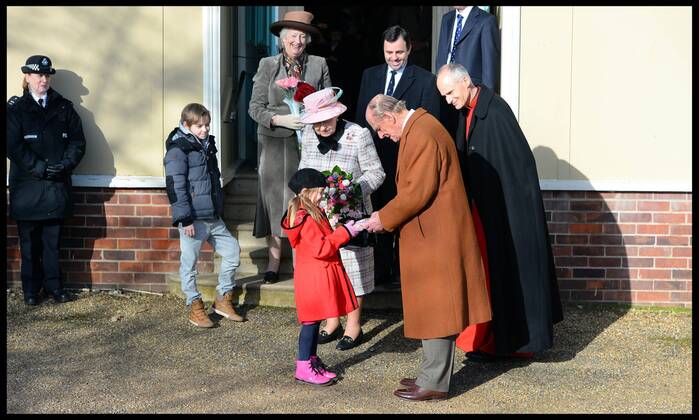 Prince Philip is to completely retire from royal duties aged 95 HM The Queen and the Duke of Edinburgh receive flowers and gifts after attending the Church service in West Newton on her Sandringham Estate in Norfolk, United Kingdom. Sunday, 2nd February 2014. xAndrewxParsonsx xi-Imagesx IIM-15034-0070