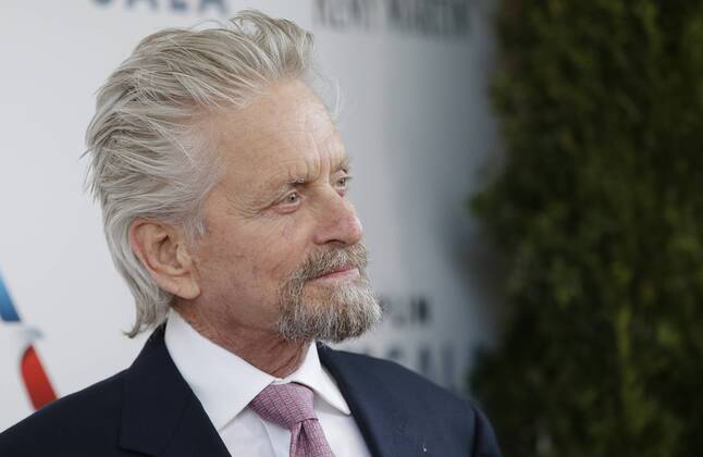 Michael Douglass arrives on the red carpet at the 44th Chaplin Award Gala honoring Robert De Niro at David H. Koch Theater at Lincoln Center on May 8, 2017 in New York City.  NYP20170508107 JOHNxANGELILLO