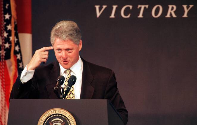 US-Praesident Bill Clinton spricht zu einem Kommitte in Chicago, 30.08.1996, Chicago USA Copyright: xUtexGrabowskyx