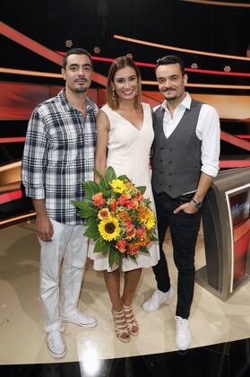 Leonardo Vizeu Berenhauser Borba, Giovanni Zarrella mit Ehefrau Jana Ina Zarrella bei der Aufzeichnung der Quizshow Paarduell XXL im nobeo Studio 1. Köln-Hürth, 30.05.2017 Foto:xC.xHardtx xFuturexImage