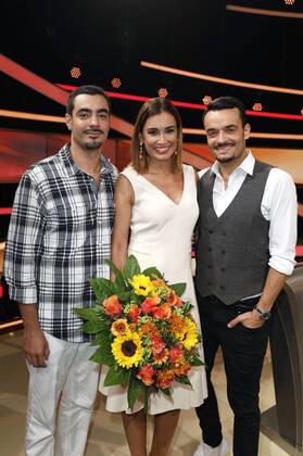 Leonardo Vizeu Berenhauser Borba, Giovanni Zarrella mit Ehefrau Jana Ina Zarrella bei der Aufzeichnung der Quizshow Paarduell XXL im nobeo Studio 1. Köln-Hürth, 30.05.2017 Foto:xC.xHardtx xFuturexImage