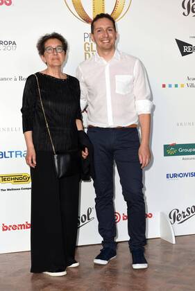 Foto IPP Gioia Botteghi Roma 14 06 2017 presentazione del premio Globo D oro nella foto: Fabio Mollo e mamma Marisa  0