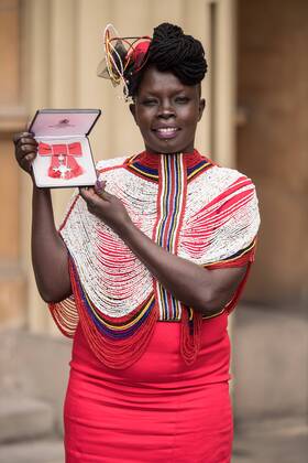 . 16 06 2017. London, United Kingdom. Akuja De Garang, who received a MBE at an Investiture at Buckingham Palace in London.  xCPNAx xi-Imagesx IIM-15396-0022