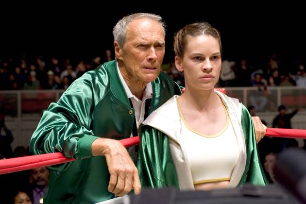 OSCARS. Beste Hauptdarstellerin. Preisträgerinnen 2001-2010 Film Still from Million Dollar Baby Clint Eastwood, Hilary Swank Photo Credit: Merle W. Wallace © 2004 Warner Brothers  30194_042