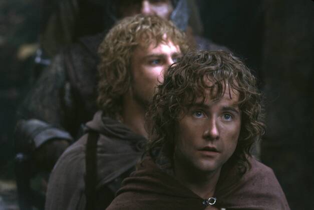 Newline Pictures Presents Lord of the Rings: The Fellowship of the Ring Dominic Monghan, Billy Boyd © 2001 New Line 30277_022